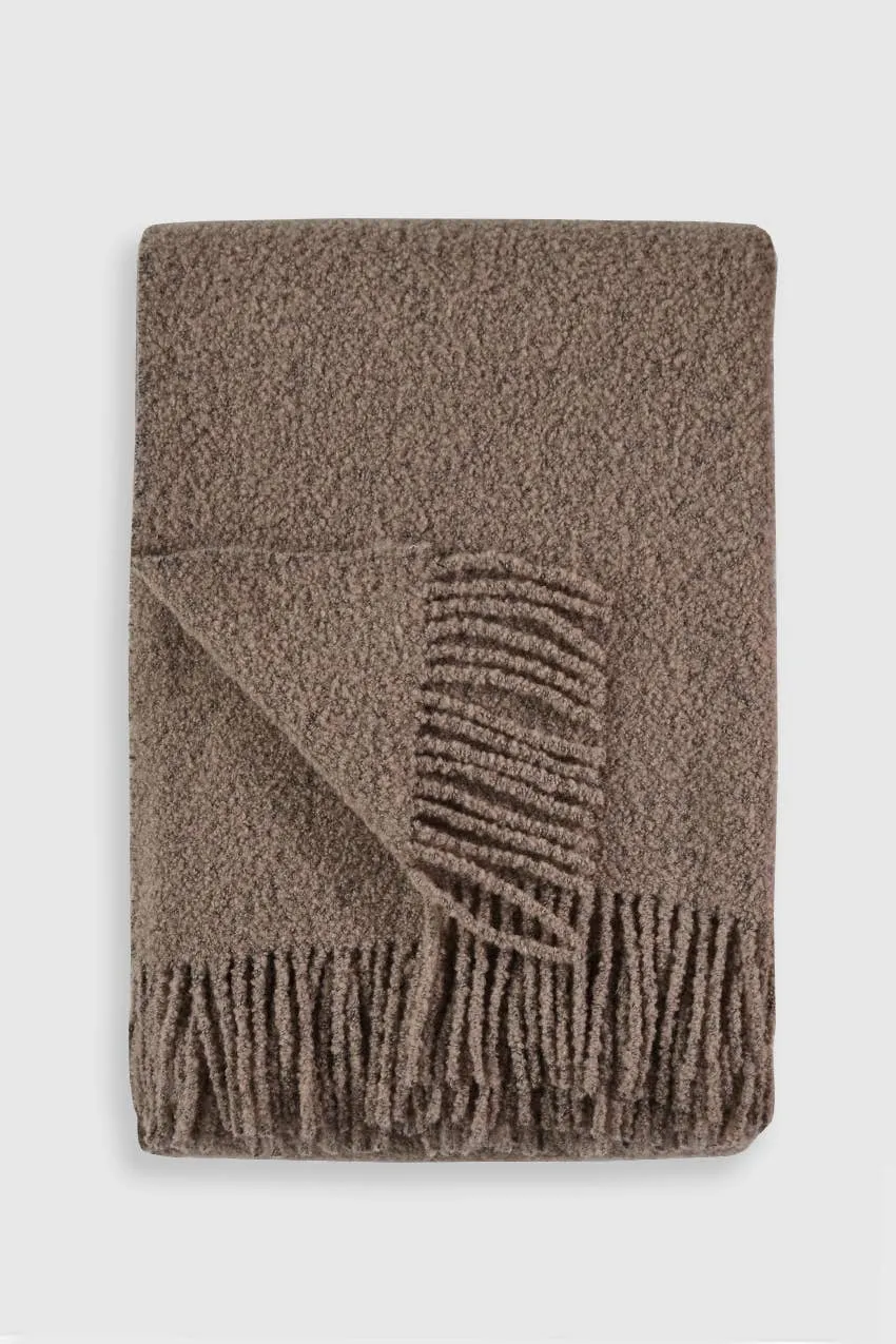 Baldwin Wool Boucle Throw | Dark Grey