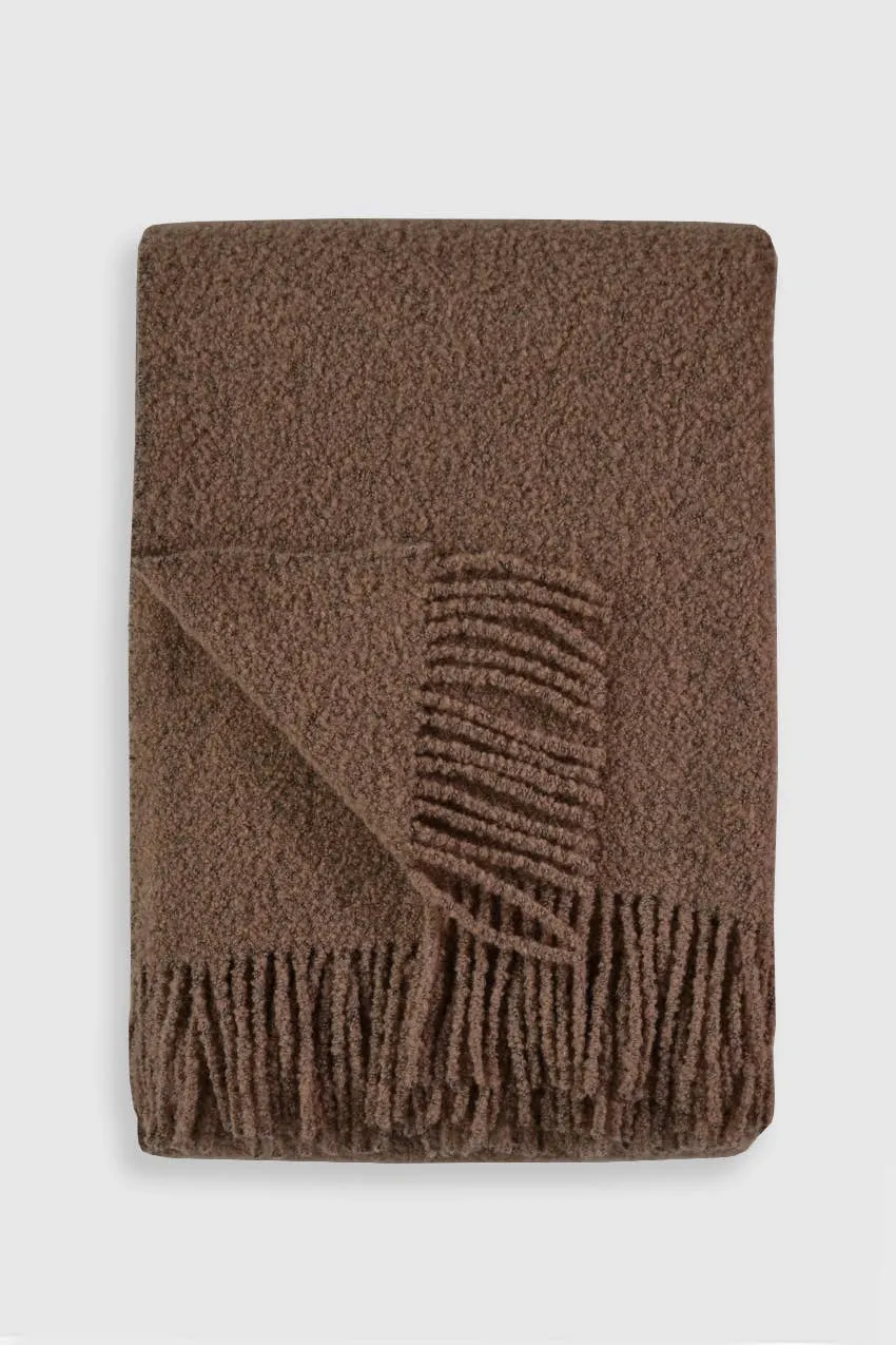 Baldwin Wool Boucle Throw | Dark Grey