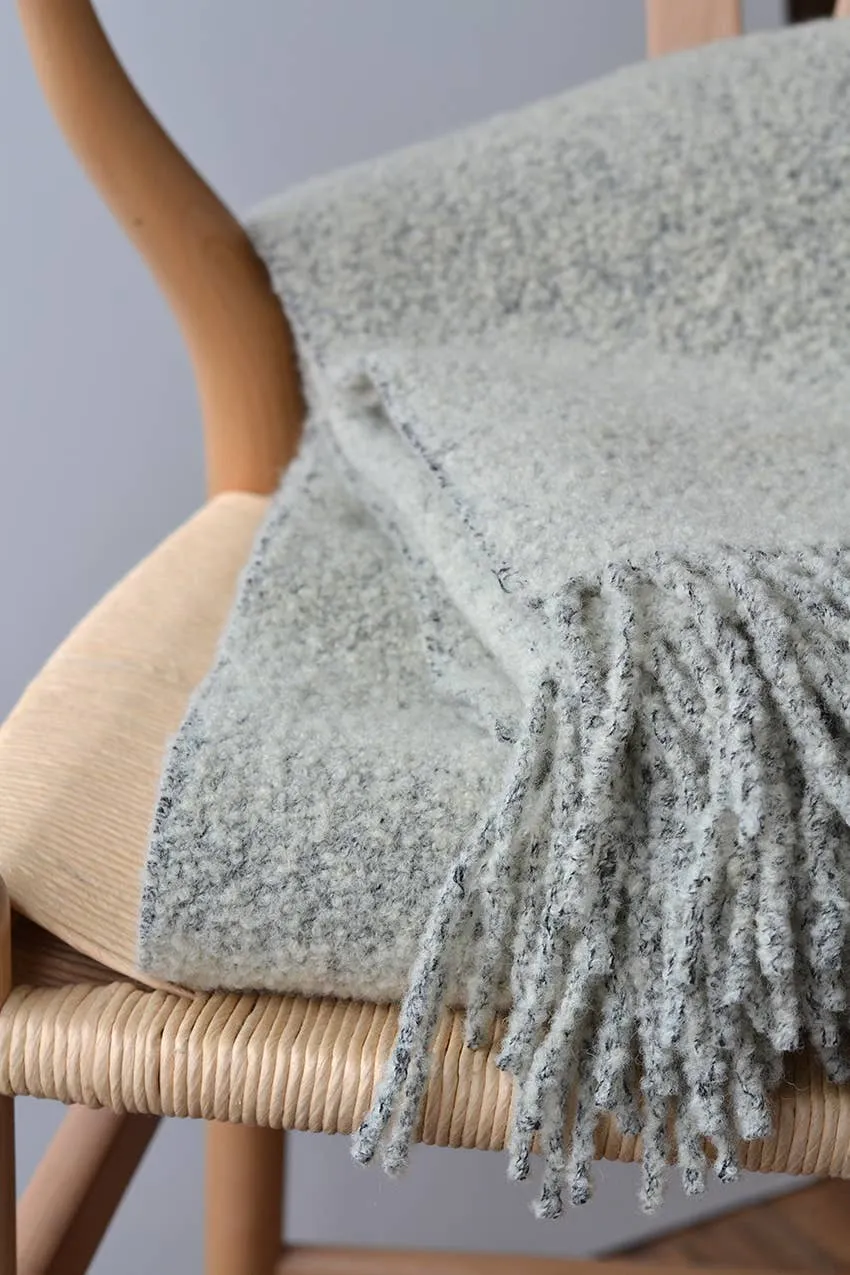 Baldwin Wool Boucle Throw | Dark Grey