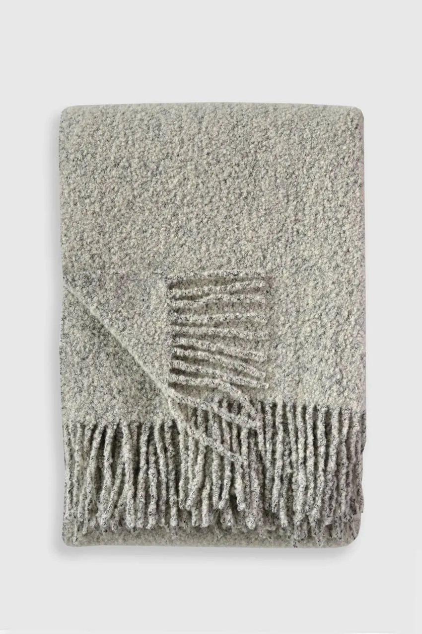 Baldwin Wool Boucle Throw | Dark Grey