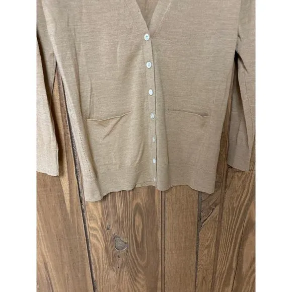 Banana Republic 100% Merino Wool Minimalist 3/4 length Sleeve Boyfriend Cardigan