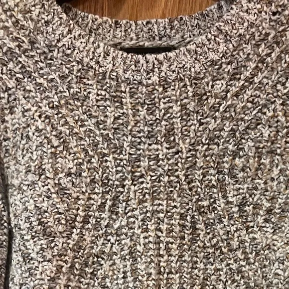 Banana Republic Chunky Pointelle Cropped Sweater Warm White Mustard Yellow Black