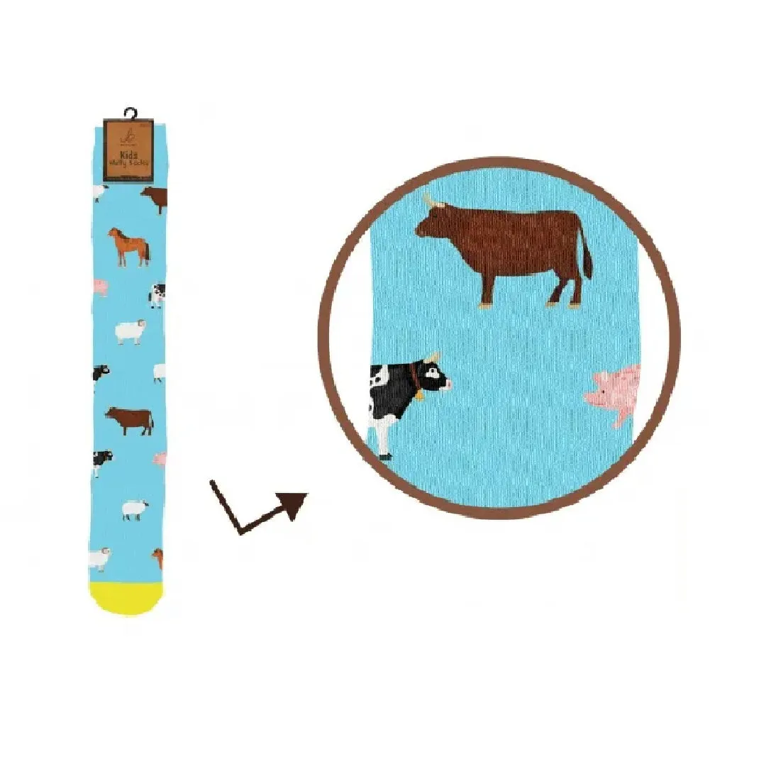 Bartleby Childs Welly Socks Assorment - Farm animal Pattern