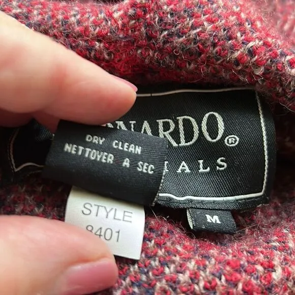 Bernardo winter Christmas  holiday wool hooded sweater coat size medium Vintage