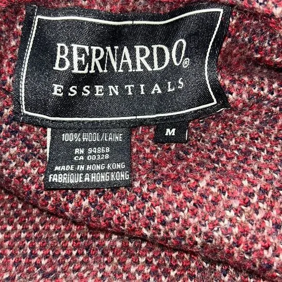 Bernardo winter Christmas  holiday wool hooded sweater coat size medium Vintage