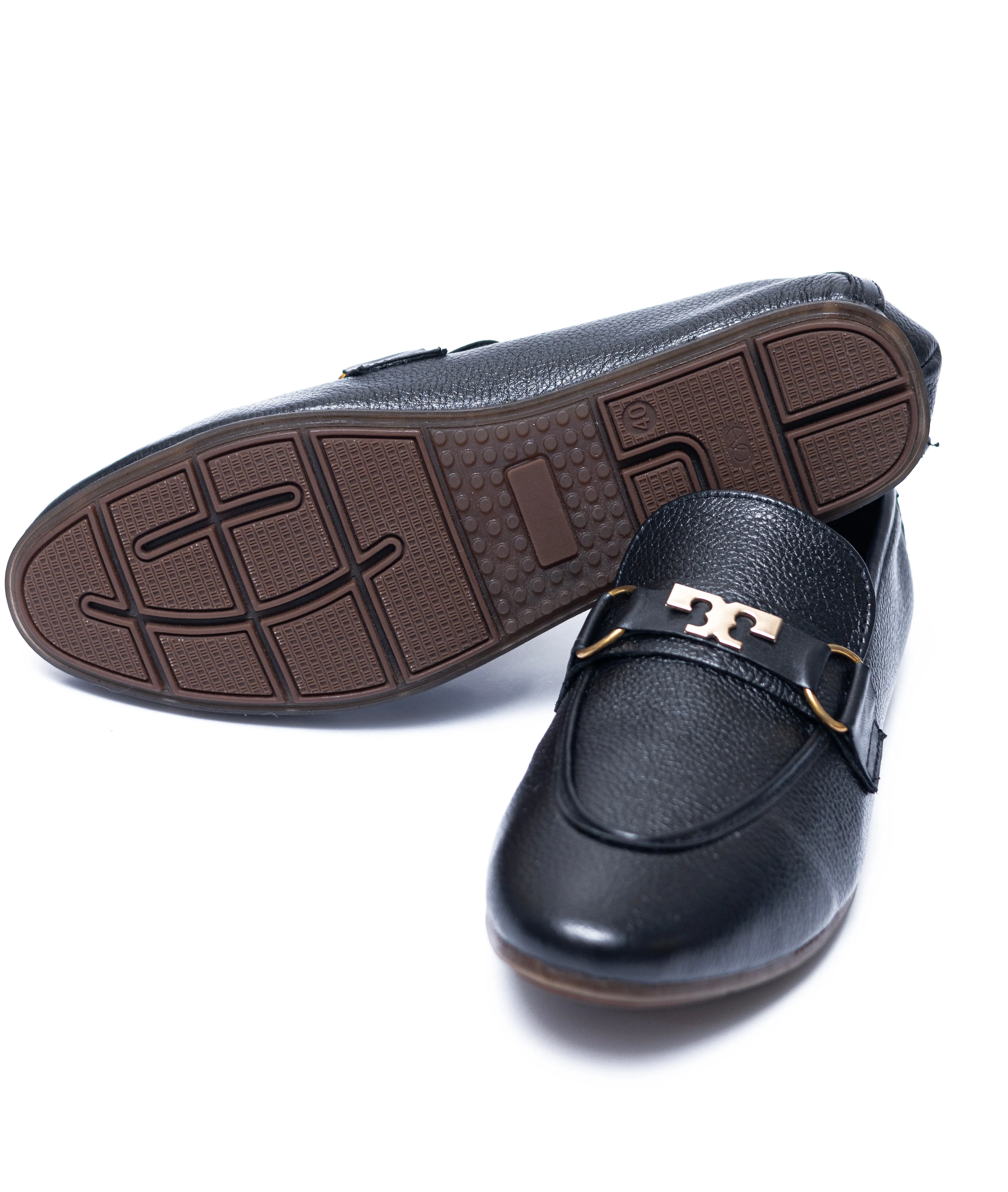 Black Leather T Strap Buckle