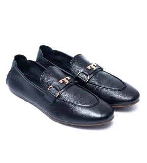 Black Leather T Strap Buckle