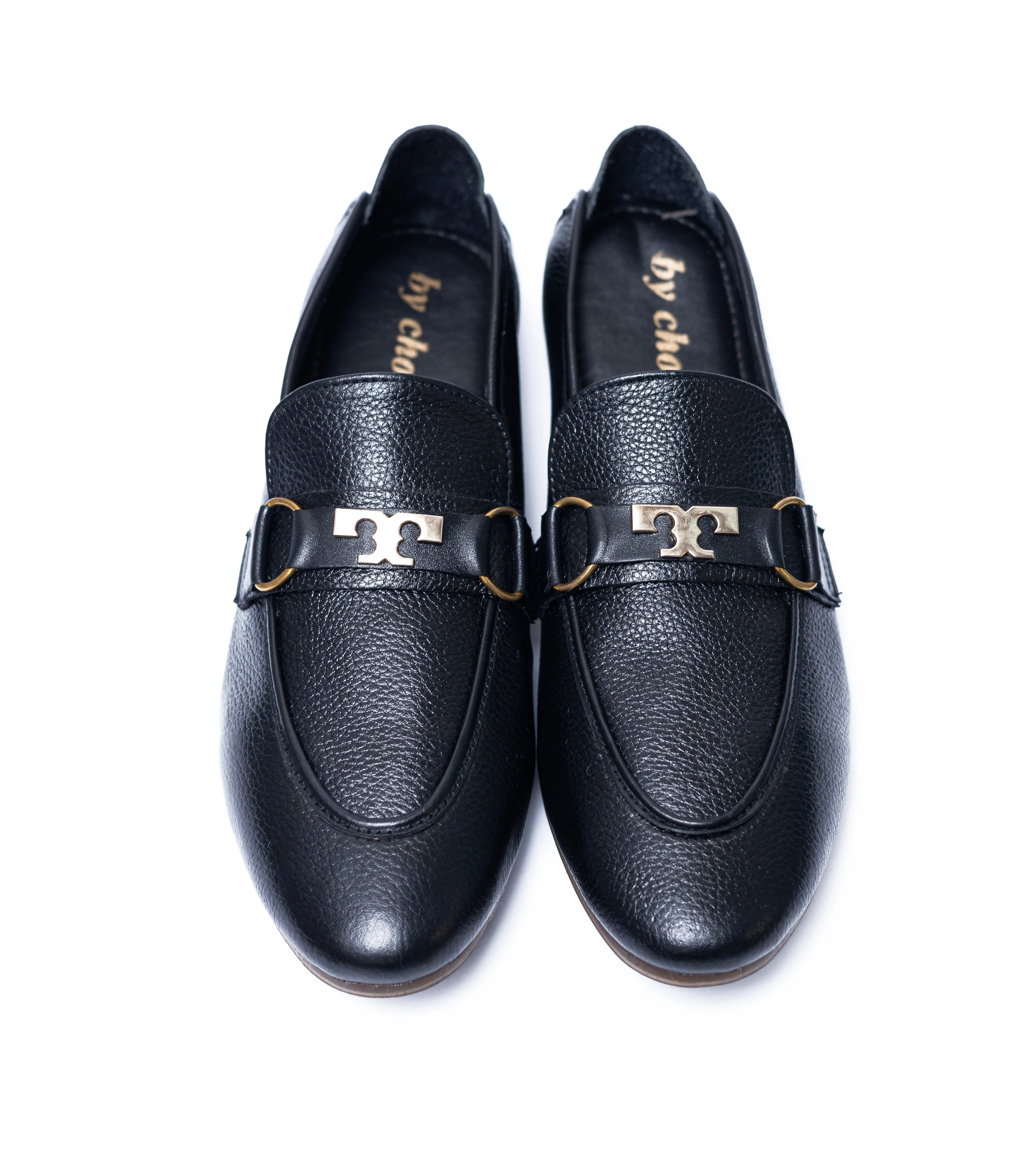 Black Leather T Strap Buckle