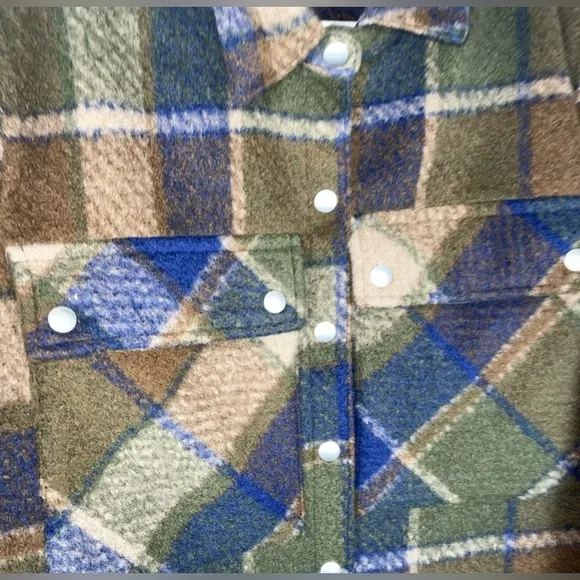 Blank NYC NWT Flannel Wool Blend Shacket  Jacket Hit the Trail Womens Size L