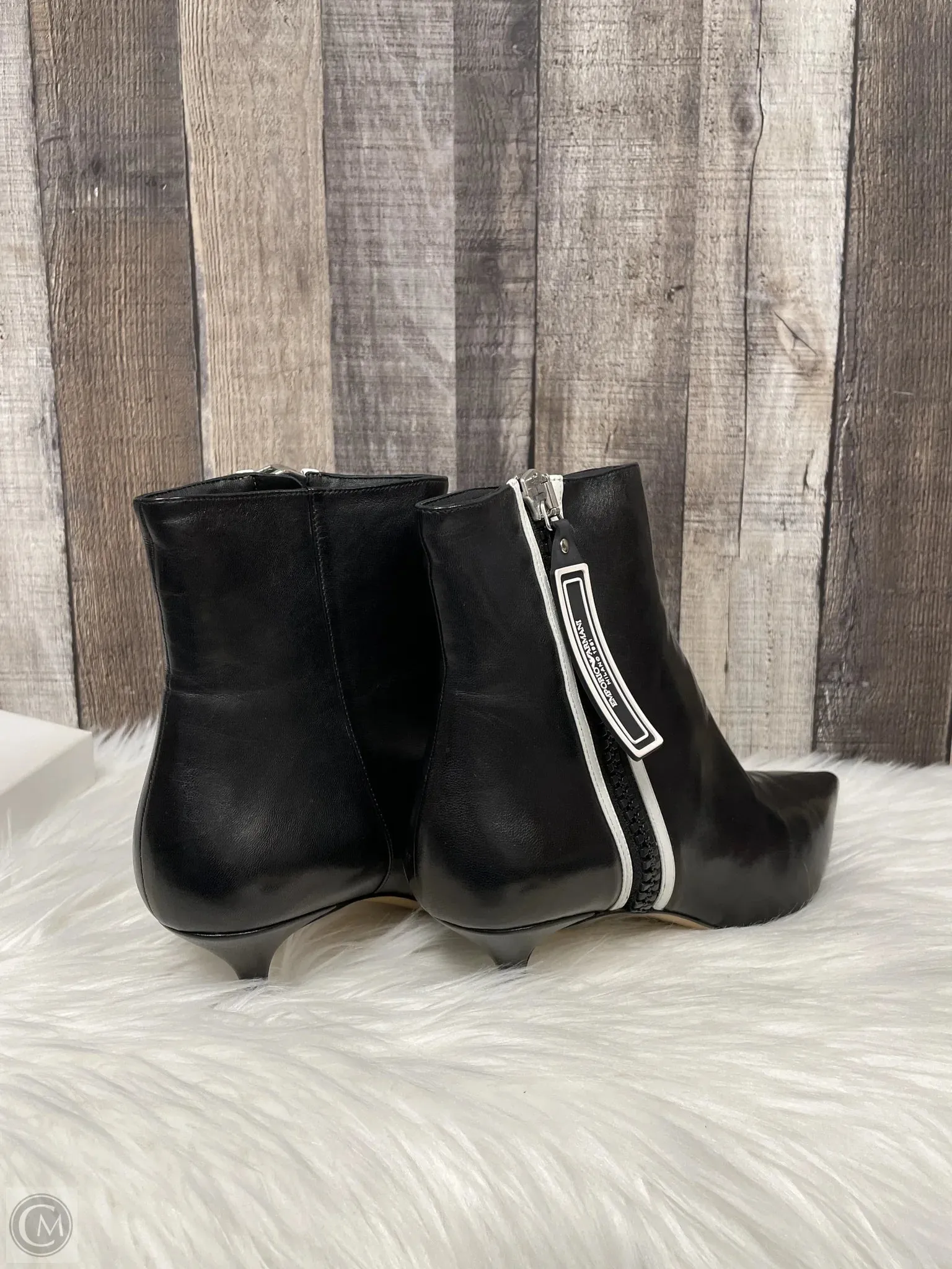 Boots Ankle Heels By Emporio Armani In Black, Size: 10