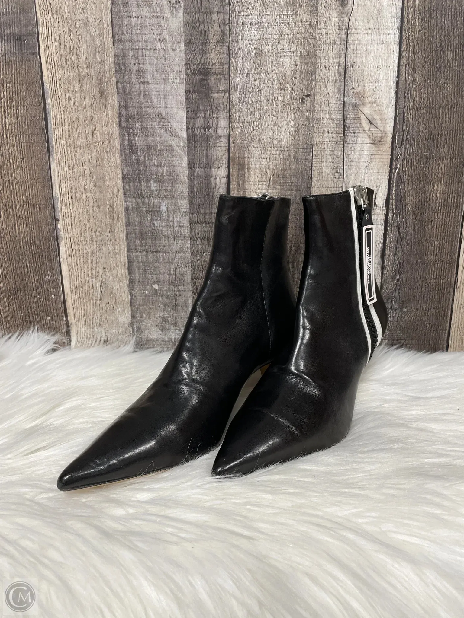 Boots Ankle Heels By Emporio Armani In Black, Size: 10