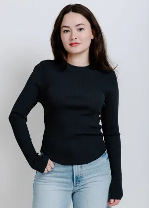 Boston Ribbed Top - Charcoal