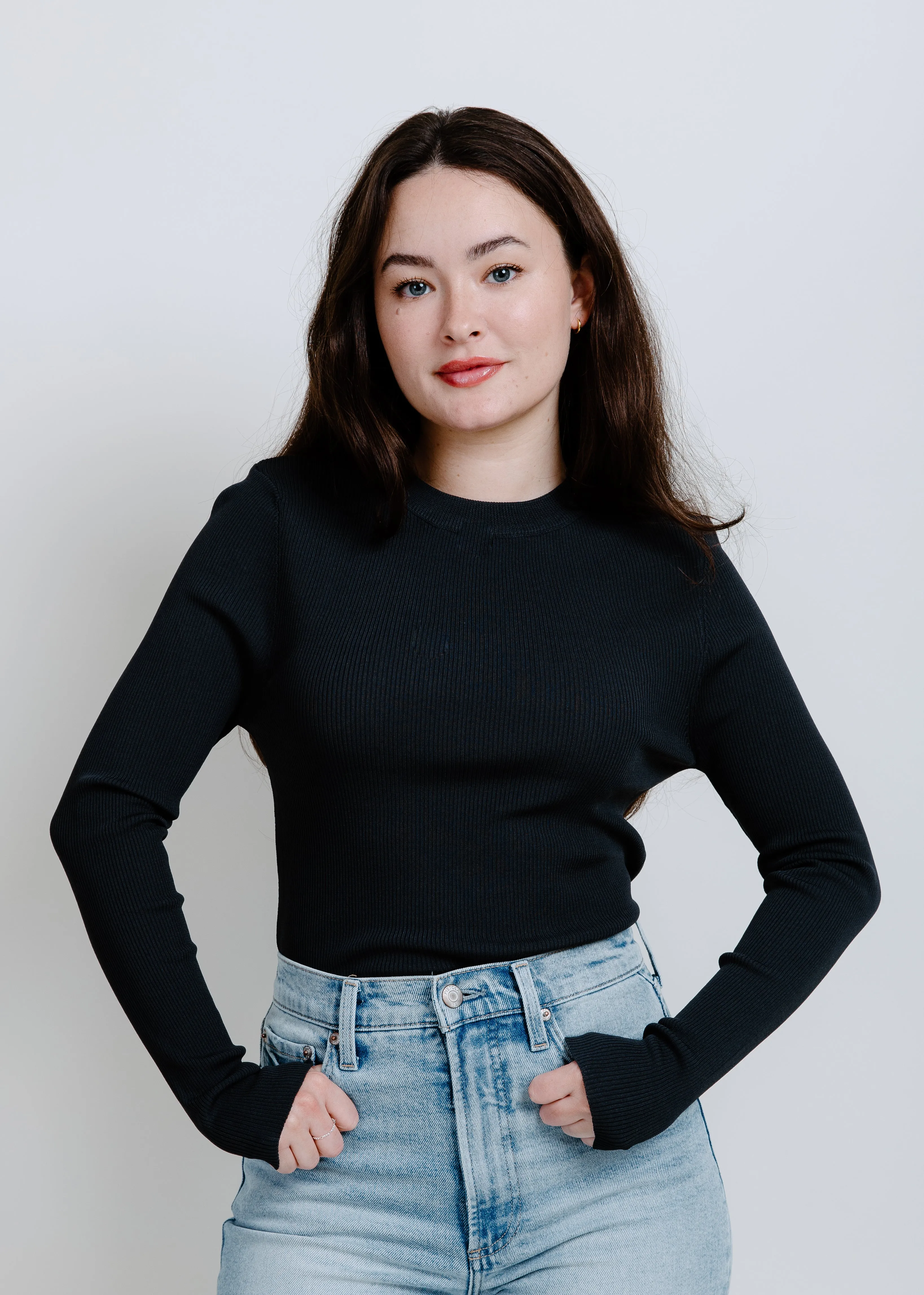 Boston Ribbed Top - Charcoal