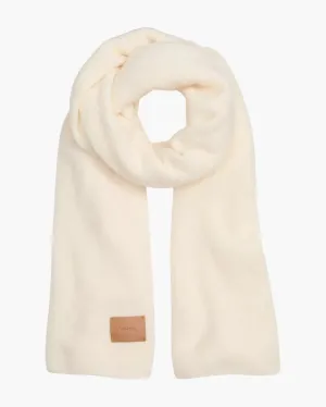 BOUCLE REVERSE JERSEY KNIT OVERSIZE SCARF IN WHITE SAND