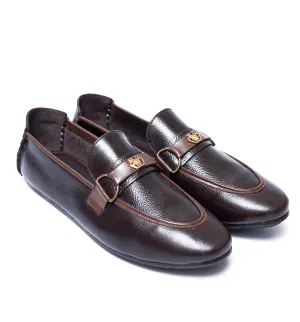 Brown Leather W strap buckle