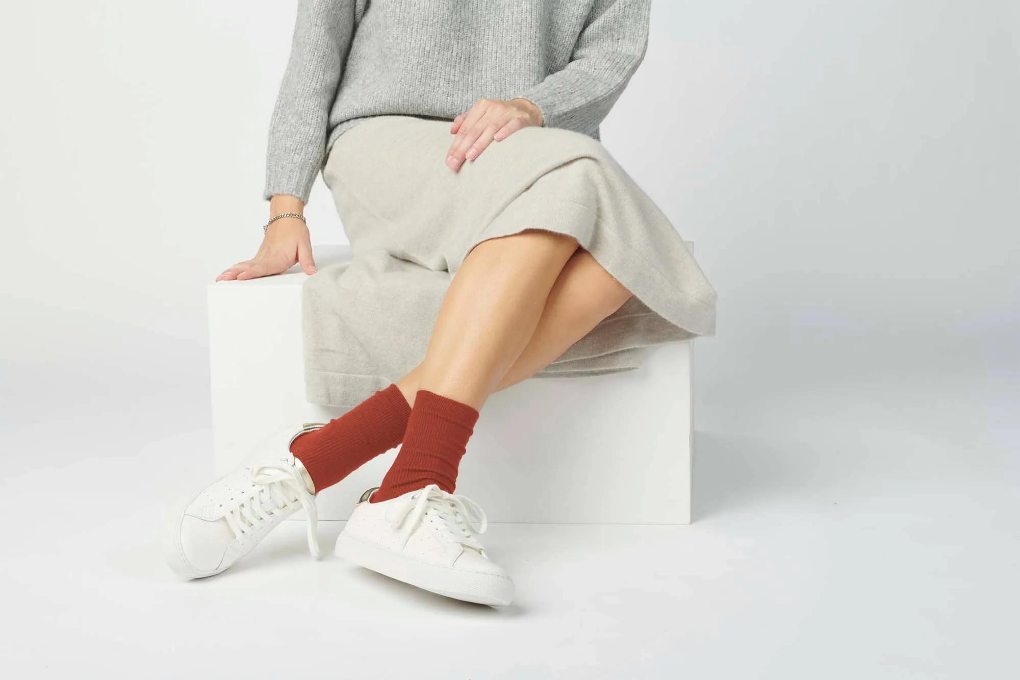 Burnt Orange (Merino Wool): Small (Women's 4 - 10)