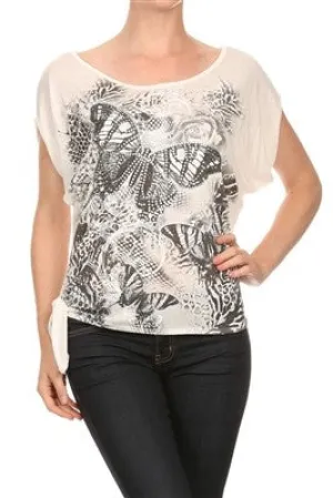 Butterfly Glitter Top