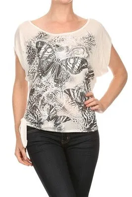 Butterfly Glitter Top
