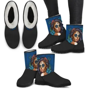 Calavera Blue Ladies Eco-Friendly Faux Fur Boots