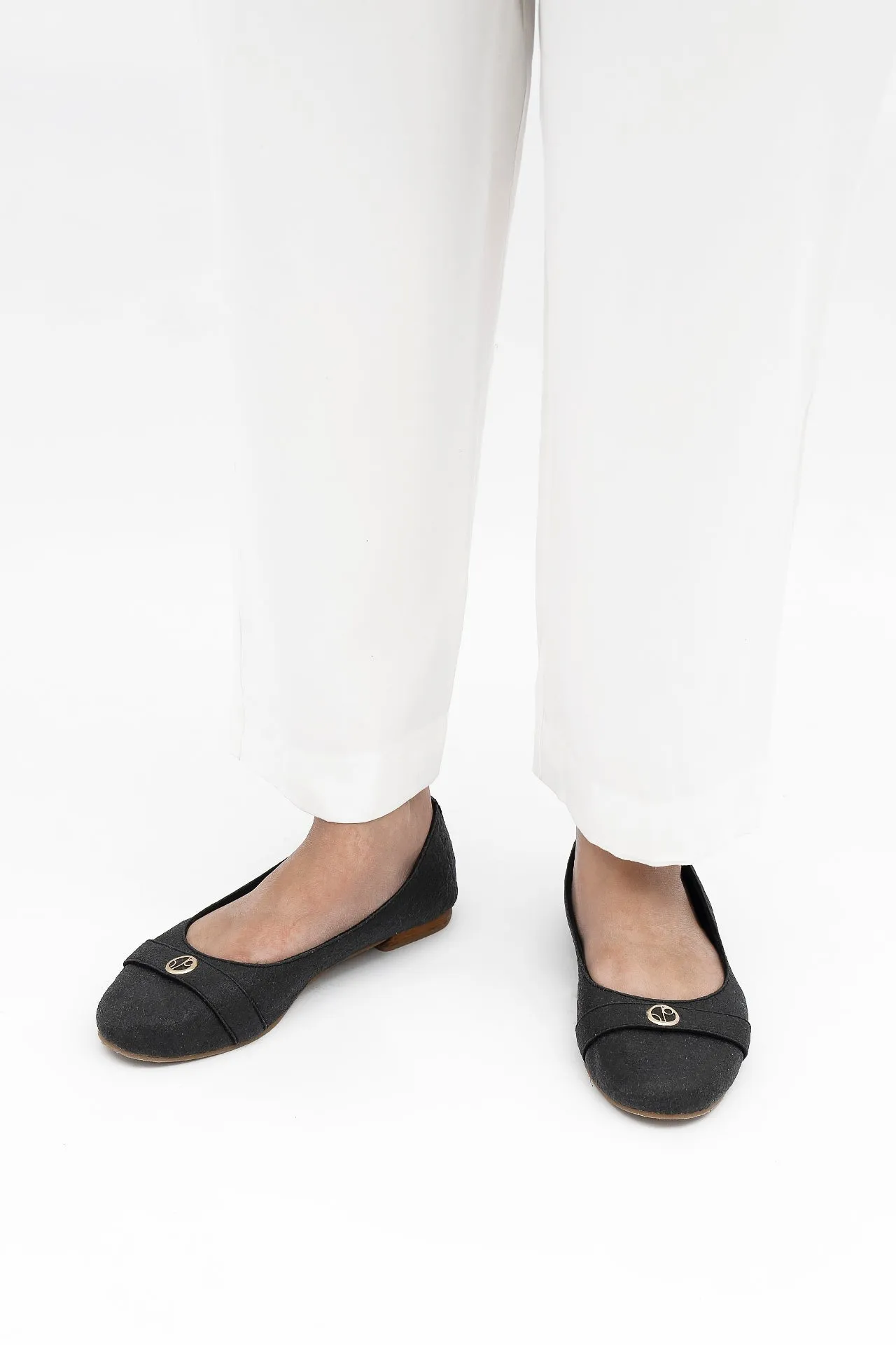 Cape Town Piñatex® Vegan Leather Ballerina Flats | Charcoal