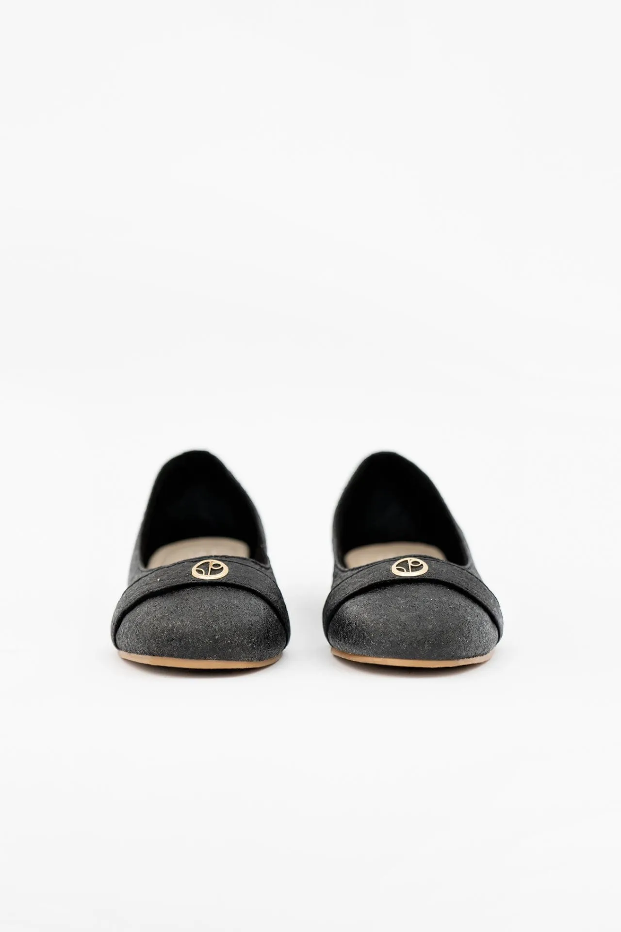 Cape Town Piñatex® Vegan Leather Ballerina Flats | Charcoal