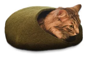 Cat Cave Cocoon - Sky Blue and White
