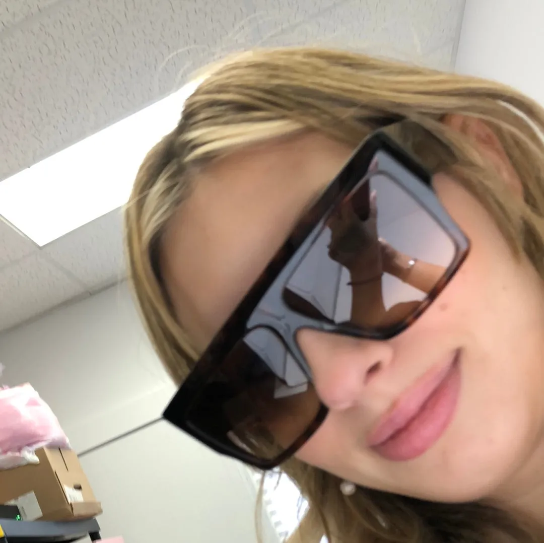CELINE Chunky Rectangle Acetate Sunglasses