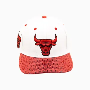 Chicago Bulls NBA Leather Visor Wool Snapback Hat