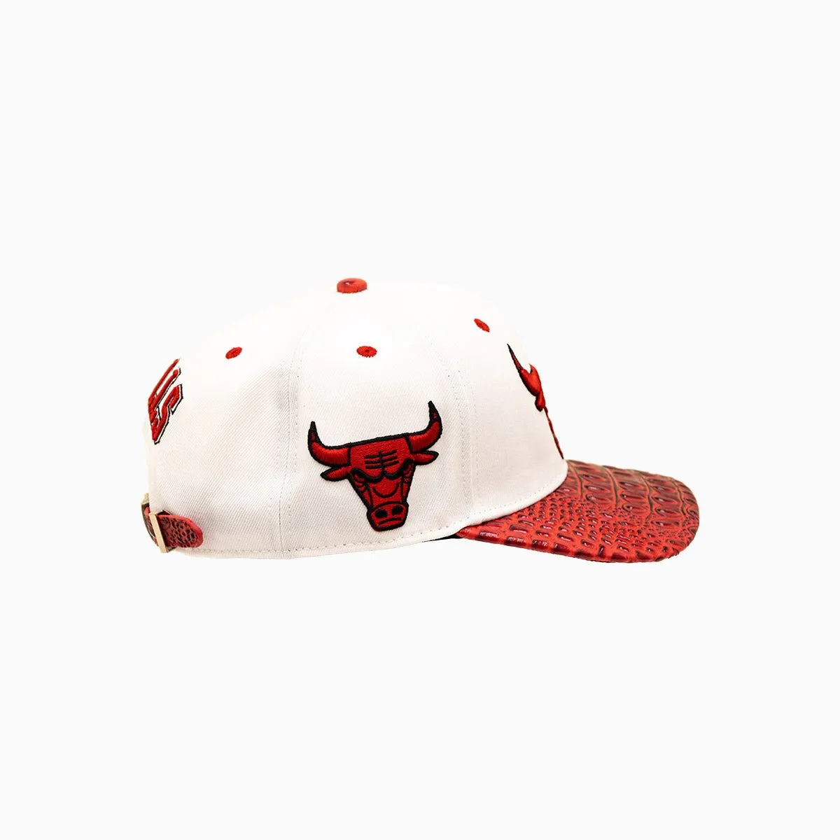Chicago Bulls NBA Leather Visor Wool Snapback Hat