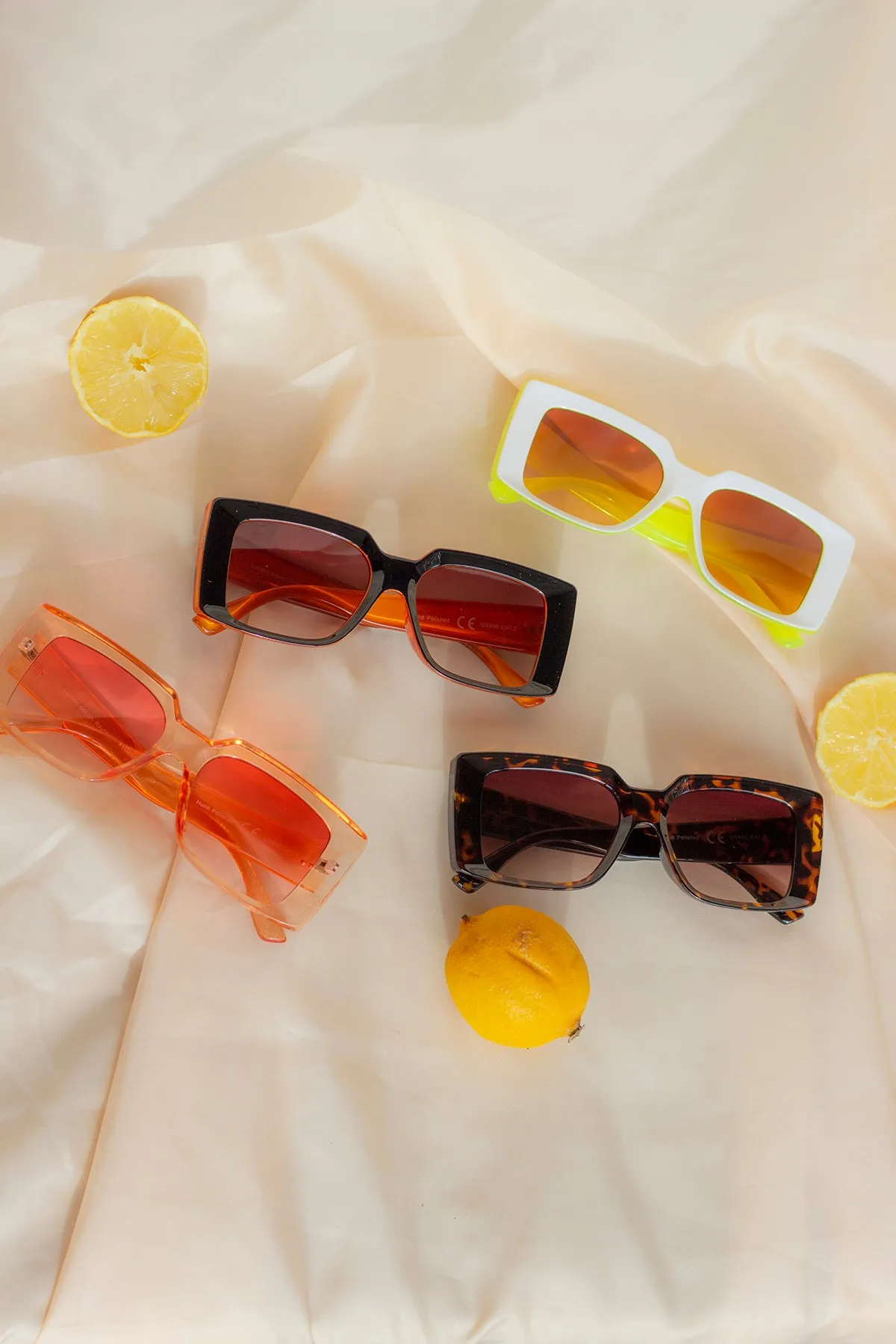 Chunky Bevelled Rectangle Sunglasses