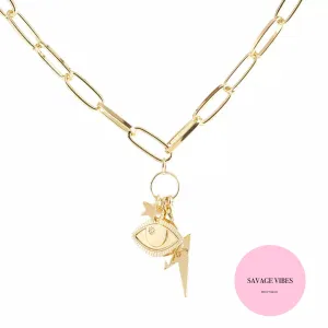 Chunky Chain Charms Necklace