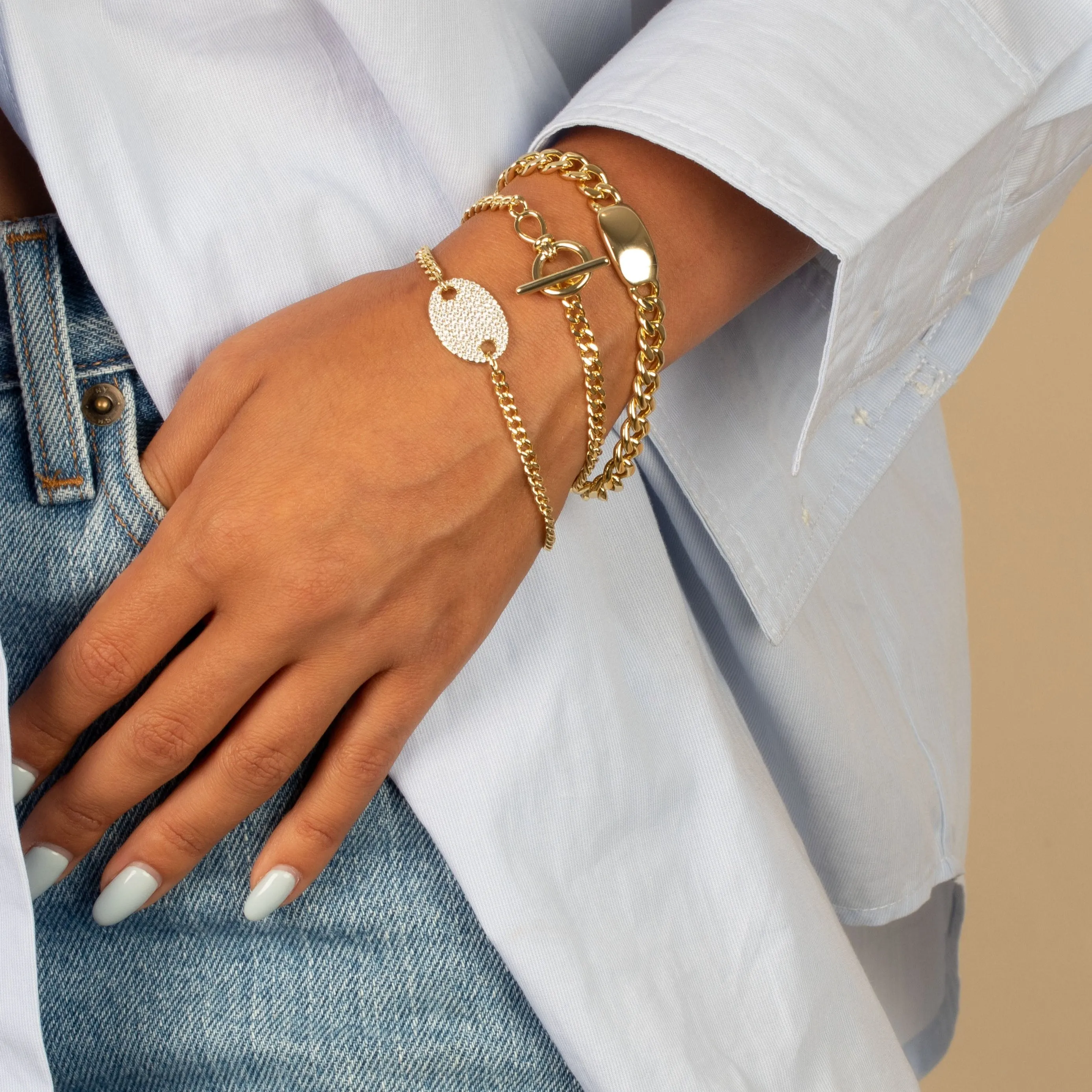 Chunky Cuban Toggle Bracelet