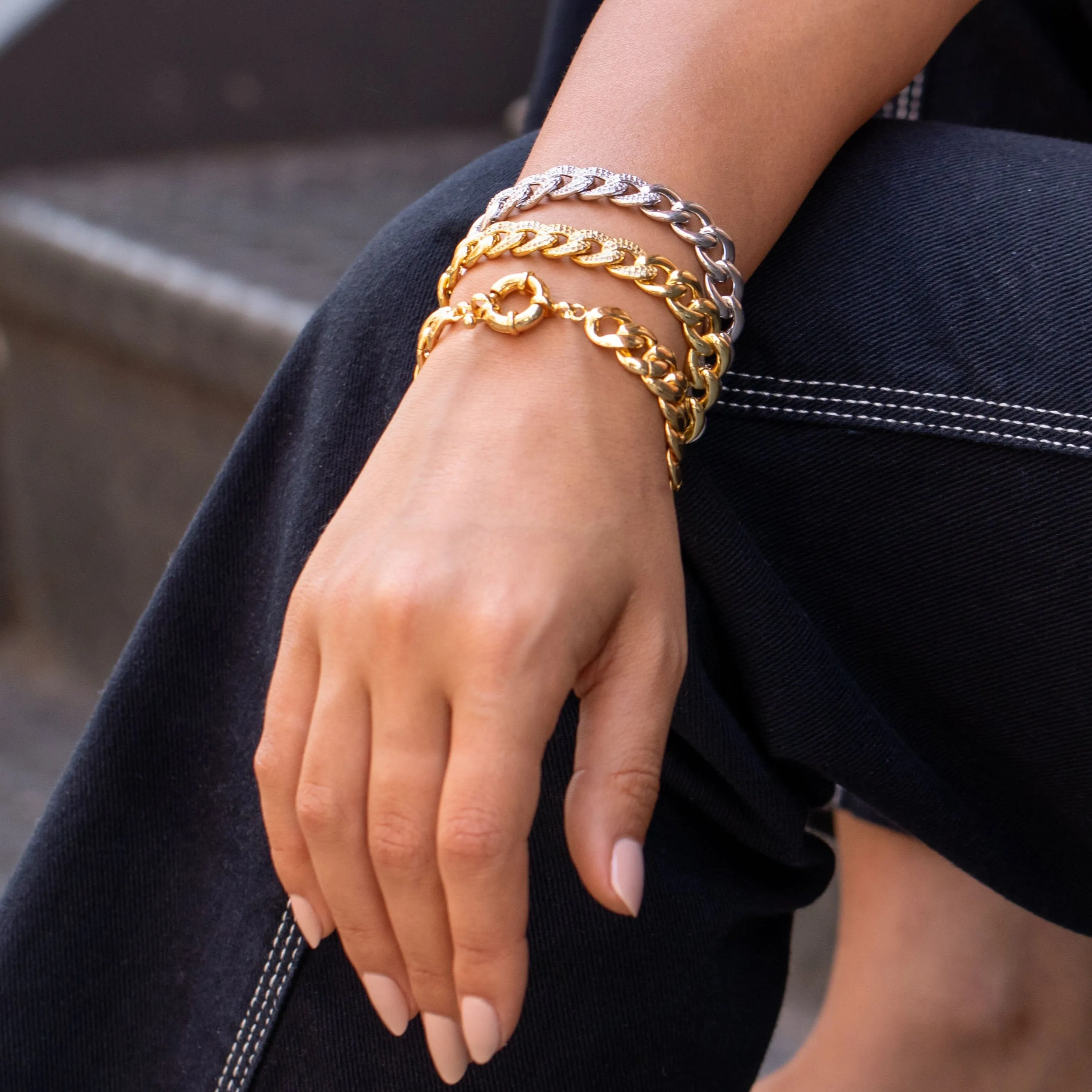 Chunky Cuban Toggle Chain Bracelet