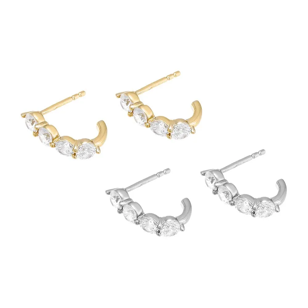 Chunky CZ Stud Earring
