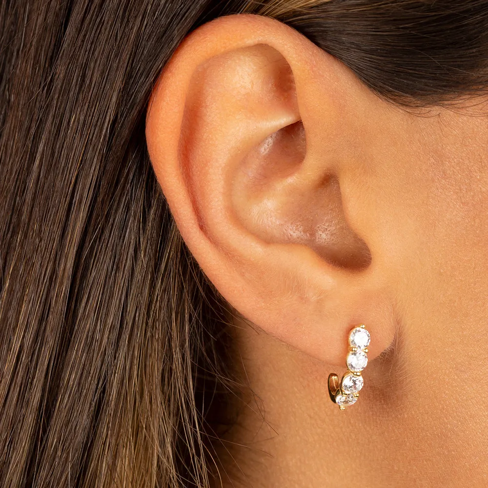 Chunky CZ Stud Earring