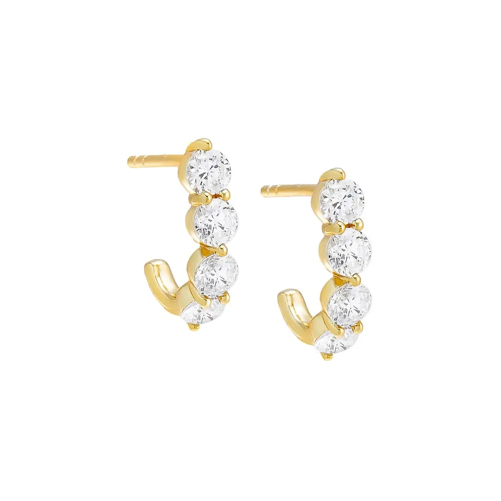 Chunky CZ Stud Earring