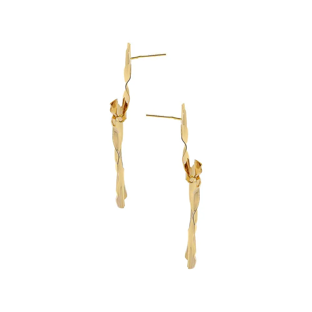 Chunky Fluid Double Disc Drop Stud Earring