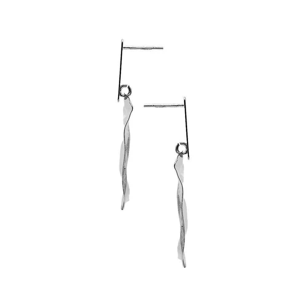 Chunky Fluid Double Square Drop Stud Earring