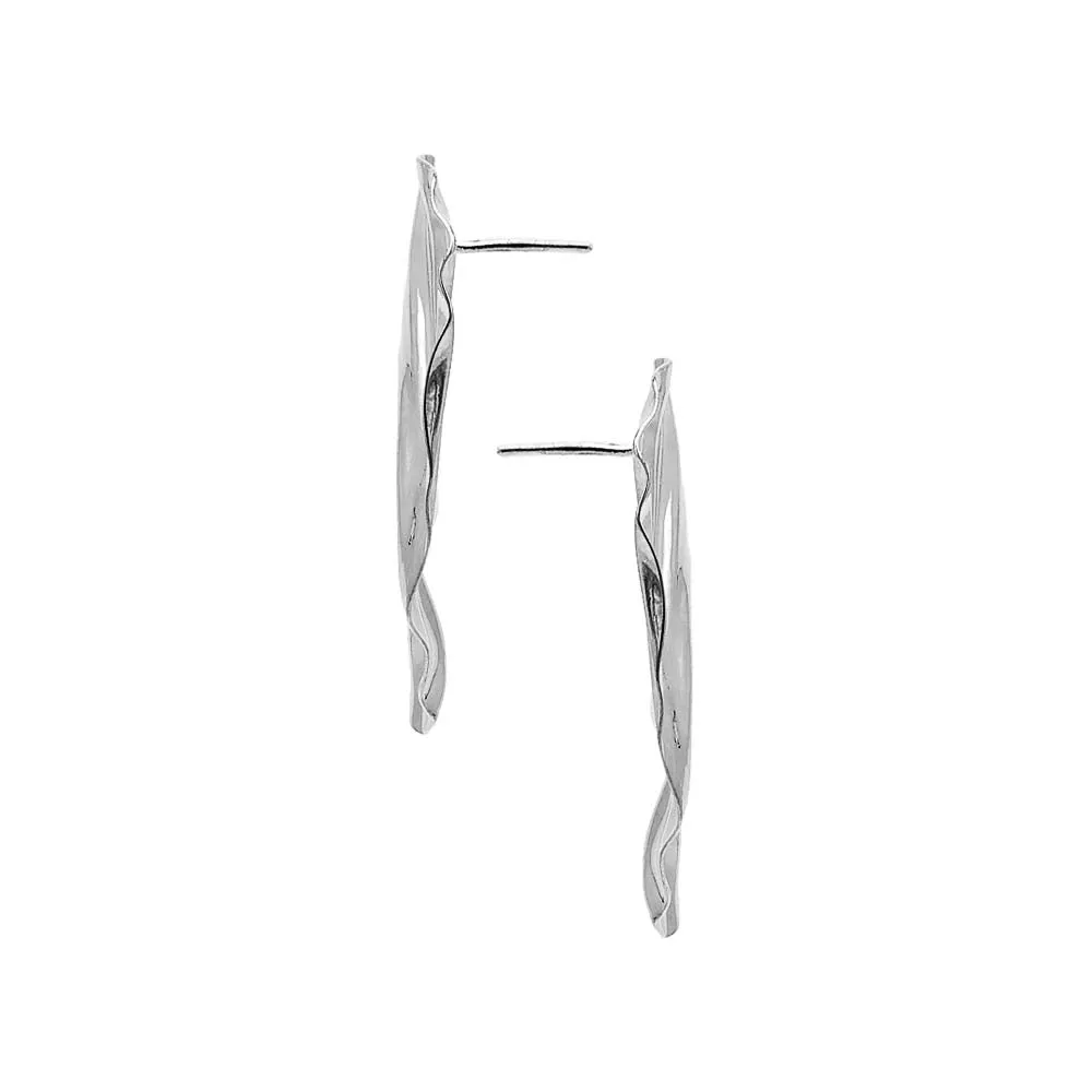 Chunky Fluid Oval Disc Stud Earring