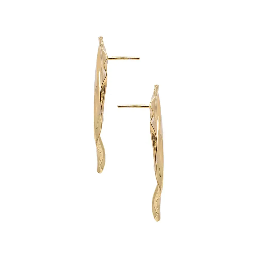 Chunky Fluid Oval Disc Stud Earring