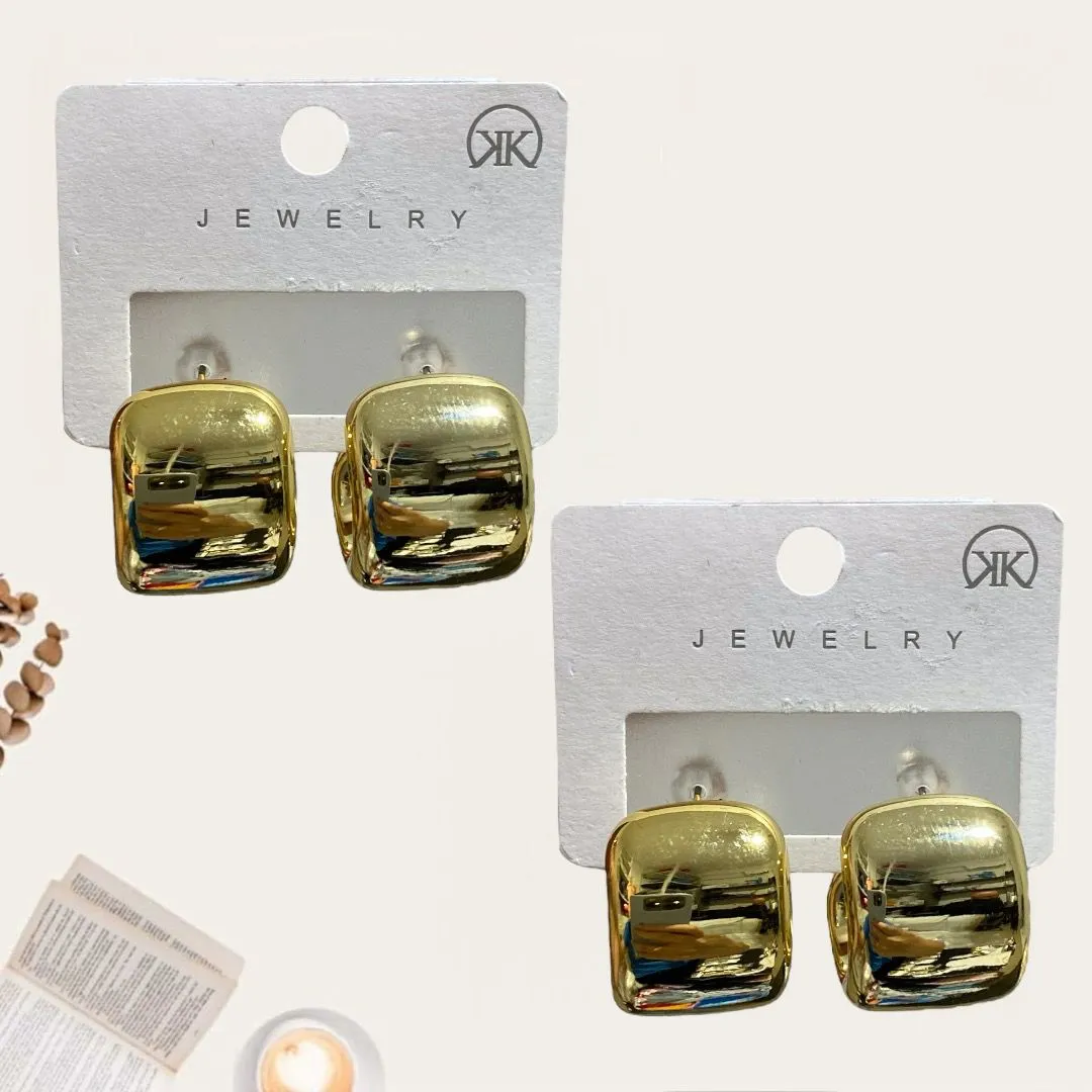Chunky Hoop Stud Earrings