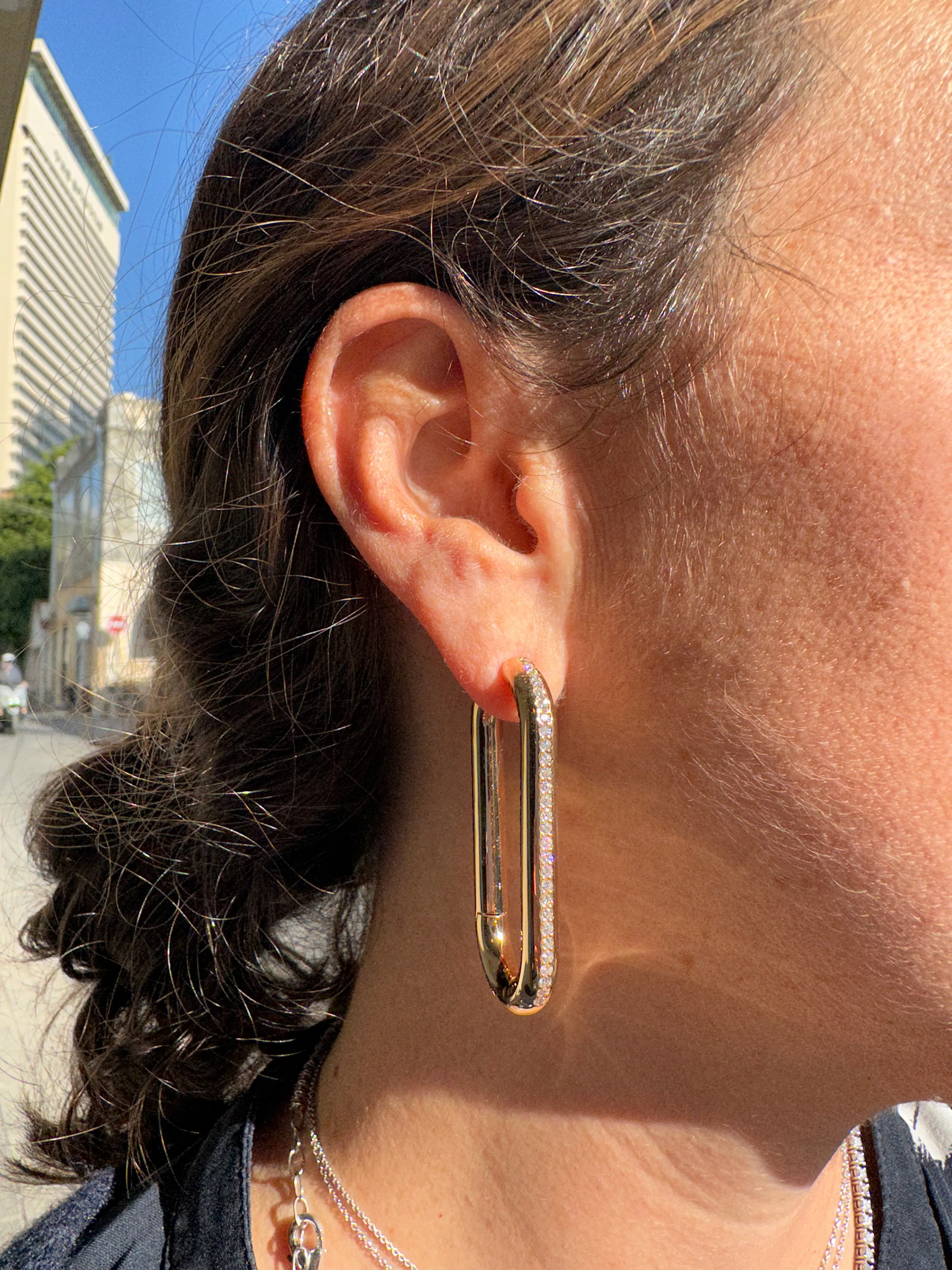 Chunky Oval Tube Earrings