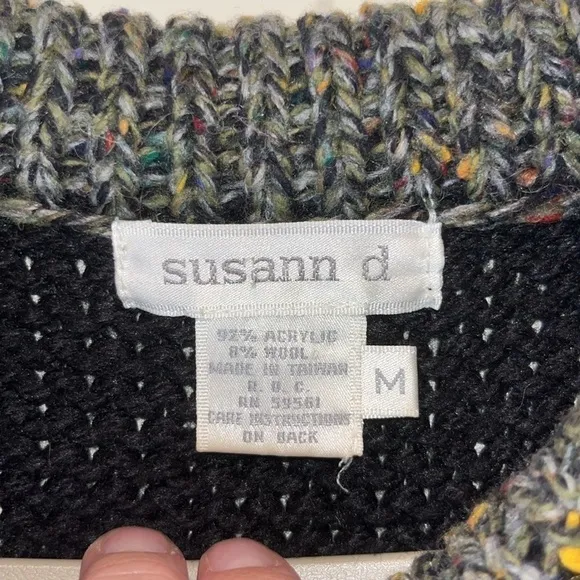 Chunky oversized wool blend vintage southwest tribal agave sweater size M