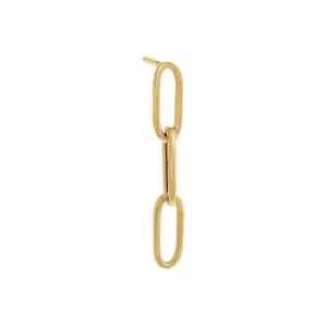 Chunky Paperclip Drop Down Stud Earring 14K