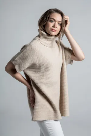 Claire Chunky Cashmere Turtleneck - Tan