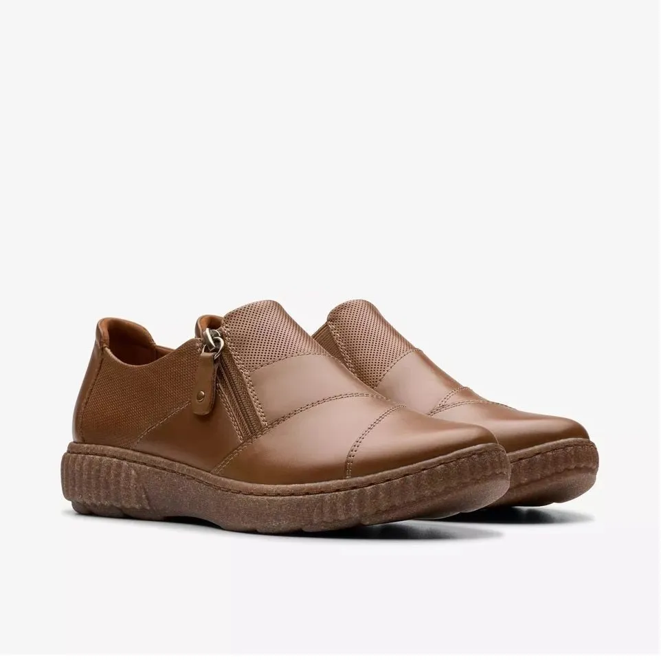 Clarks Women's Caroline Grace Dark Tan Leather 26177055