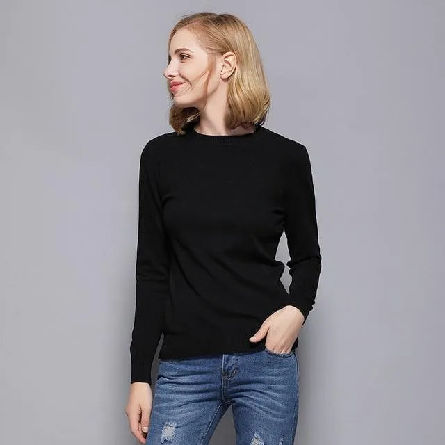 Classic Crew Neck Sweater - Cashmere Blend Pullover