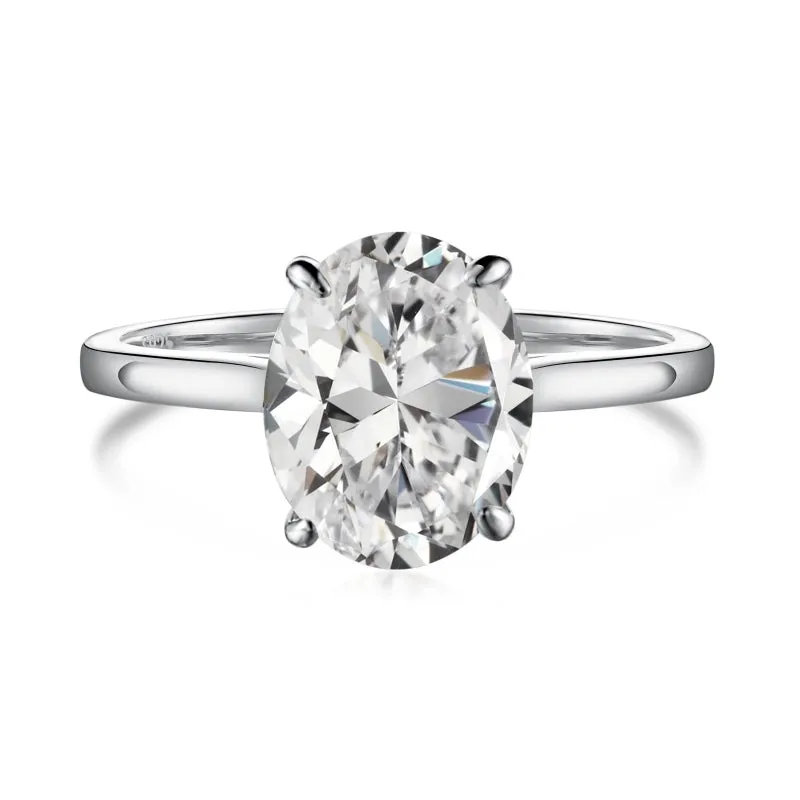 Classic Love Solitaire Oval Diamond Ring
