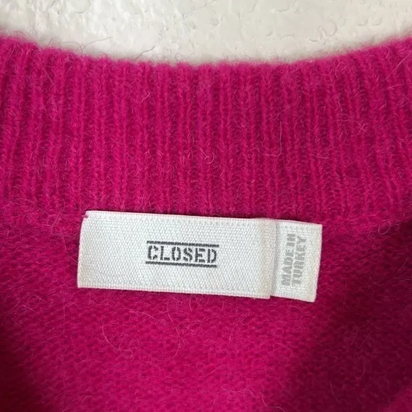 Closed Magenta Fuschia Long Sleeve Wool Blend Sweater Size M