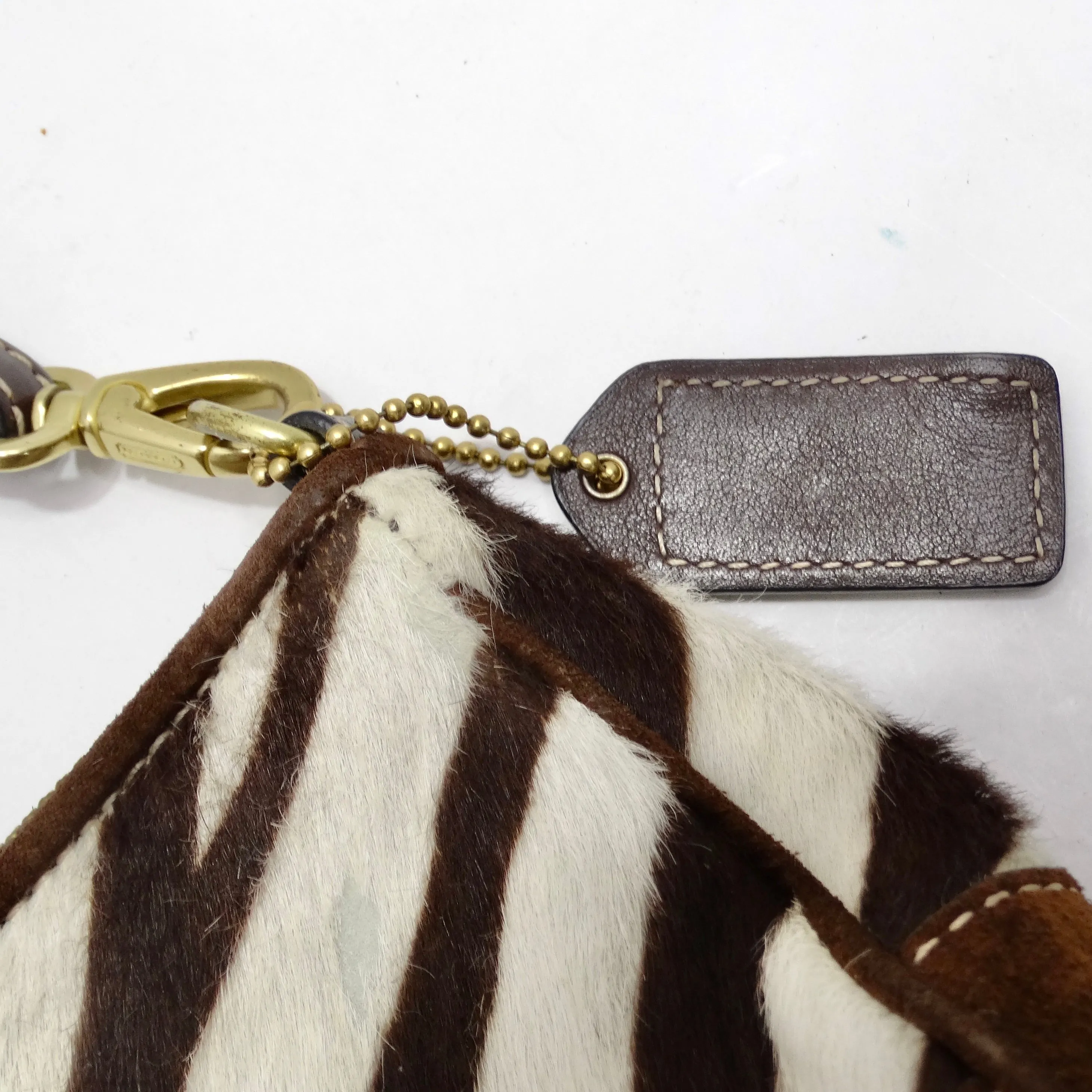 Coach 1990s Zebra Print Calf Hair Shoulder Bag
